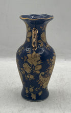 Load image into Gallery viewer, Blue Gold Floral Fine Porcelain Collectibles Home Decorative Japanese Vase