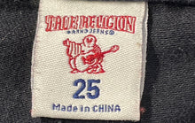 Load image into Gallery viewer, True Religion Womens Black Dark Wash Pockets Denim Skinny Leg Jeans Size 25
