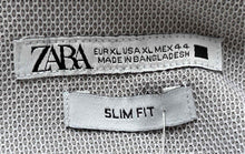 Load image into Gallery viewer, Zara Mens Beige Slim Fit Long Sleeve Collared Stretch Button-Up Shirt Size XL