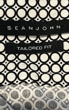 Load image into Gallery viewer, Sean John Mens White Black Geometric Tailored Fit Dress Shirt Size 16 1/2