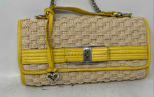 Load image into Gallery viewer, Brighton Womens Beige Yellow Heart Charm Woven Chain Strap Shoulder Purse