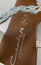 Load image into Gallery viewer, Contessa Womens Brown Rhinestone Open Toe Wedge Heel Slingback Sandals Size 6M