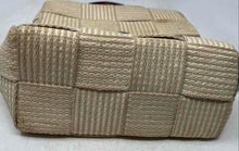 Load image into Gallery viewer, KMQ Womens Beige Woven Inner Pocket Turn Lock Flat Top Handle Handbag