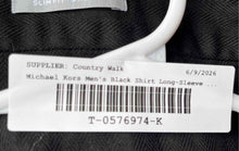 Load image into Gallery viewer, Michael Kors Mens Black Stretch Long Sleeve Collared Slim Fit Dress Shirt Size L