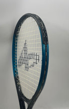 Load image into Gallery viewer, Athletech Adult Black And Blue Geometric Wing Lightweight Tennis Racket