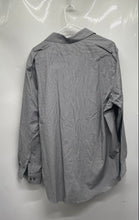 Load image into Gallery viewer, Calvin Klein Mens Gray Striped Slim Fit Stretch Long Sleeve Dress Shirt Size 2XL