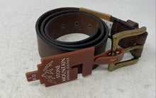 Load image into Gallery viewer, Stone Mountain Mens Brown Top Grain Leather Adjustable Dress Belt Size S 30-32