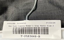 Load image into Gallery viewer, New York & Company Womens Gray Flat Front Stretch Straight Leg Dress Pants Sz 2