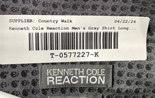Load image into Gallery viewer, Kenneth Cole Reaction Mens Gray Printed Long Sleeve Dress Shirt Size 16
