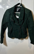 Load image into Gallery viewer, Blank NYC Womens Green Suede Pockets Asymmetrical Zip Motorcycle Jacket Size S