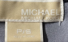 Load image into Gallery viewer, Michael Kors Womens Gray Black Leopard Print 3/4 Sleeve Ruched Blouse Top Size S