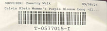 Load image into Gallery viewer, Calvin Klein Womens Purple Long Sleeve Henley Neck Blouse Top Size XS/TP