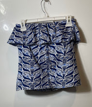 Load image into Gallery viewer, Lilly Pulitzer Womens Blue White Printed Cotton Strapless Tube Blouse Top Size S