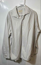 Load image into Gallery viewer, Michael Kors Mens Beige White And Gray Check Long Sleeve Dress Shirt Size 18