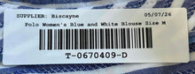 Load image into Gallery viewer, US Polo Assn. Womens Blue White Striped Short Sleeve Tie Waist Blouse Top Size M