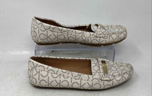 Load image into Gallery viewer, Calvin Klein Womens Leta Beige Monogram Round Toe Slip-On Loafer Shoes Size 8