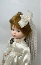 Load image into Gallery viewer, Decorative White Lace Dress Open Eyes Brown Hairs Fashion Porcelain Doll