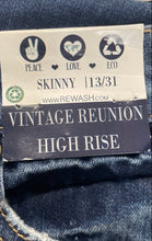 Load image into Gallery viewer, Rewash Womens Blue Denim Distressed High-Rise Skinny Leg Jeans Sz 13/31 With Tag