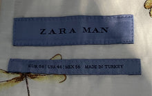 Load image into Gallery viewer, Zara Mens Gray Notch Lapel Single-Breasted Two-Button Blazer Jacket Size 46