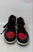 Load image into Gallery viewer, Nike Kids Air Jordan 1 Mid Black Red Leather Lace-Up Sneaker Shoes Size 2Y