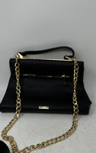 Load image into Gallery viewer, Aldo Womens Black Gold Faux Leather External Zip Single Top Handle Crossbody Bag