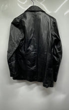 Load image into Gallery viewer, Oscar Piel Womens Black Leather Full-Zip Jacket Size Medium Missing Belt