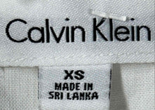 Load image into Gallery viewer, Calvin Klein Womens White Cotton Collared Sleeveless Shirt Dress Size XS