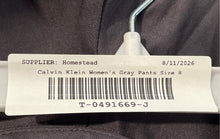 Load image into Gallery viewer, Calvin Klein Womens Gray Flat Front Straight Leg Casual Ankle Pants Size 8