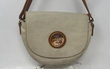 Load image into Gallery viewer, Valentina Womens Beige Brown Inner Pockets Adjustable Strap Shoulder Handbag