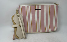 Load image into Gallery viewer, Nanette Lepore Womens Pink Striped Scratched Wristlet Wallet Sunglasses Case