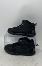 Load image into Gallery viewer, Nike Boys Court Borough Mid 870026-001 Black Suede Sneaker Shoes Size 12.5C