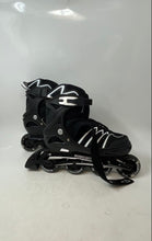 Load image into Gallery viewer, Bobicom Boys Black White Lace-Up Light-Up Adjustable Strap Inline Skates Size 9