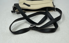 Load image into Gallery viewer, Stone Mountain Womens Black Cream Colorblock Leather Zipper Crossbody Bag