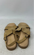 Load image into Gallery viewer, Avellini Womens Beige Leather Open Toe Flat Slingback Sandals Size 8