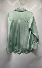 Load image into Gallery viewer, Zara Womens Green Long Sleeve Spread Collar Button-Up Shirt Size Medium