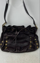Load image into Gallery viewer, Charles David Womens Brown Leather Studded Inner Pockets Drawstring Shoulder Bag