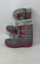 Load image into Gallery viewer, Dream Pairs Girls Forester Gray Pink Leather Ankle Waterproof Snow Boots Size 6