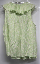 Load image into Gallery viewer, Loft Womens Green & White Floral V-Neck Sleeveless Pullover Blouse Top Size S