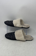 Load image into Gallery viewer, Coach Womens Zena Black White Logo Print Round Toe Slip-On Slippers Size 10B
