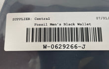 Load image into Gallery viewer, Fossil Mens Black Credit Card Slots Inner Pockets Bifold Wallet