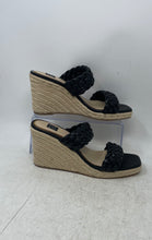Load image into Gallery viewer, White House Black Market Womens Rebecca Black Braided Strap Wedge Sandals Sz 10M