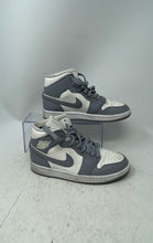 Load image into Gallery viewer, Nike Womens Air Jordan 1 Mid BQ6472-115 Gray White Sneaker Shoes Size 5.5