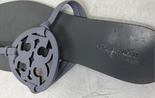 Load image into Gallery viewer, Authentic Tory Burch Womens Miller Gray Leather Thong Sandals Size 8M Damaged