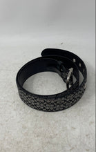 Load image into Gallery viewer, Coach Mens Black Gray Signature Print Adjustable Dress Belt One Size