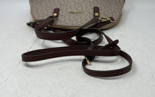 Load image into Gallery viewer, Calvin Klein Womens Beige Brown Monogram Inner Pockets Dome Satchel Bag Purse