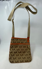 Load image into Gallery viewer, Michael Kors Womens Brown Orange Signature Adjustable Strap Shoulder Bag