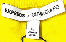 Load image into Gallery viewer, Express X Olivia Culpo Womens Yellow Pullover Cropped T-Shirt Size XS With Tag