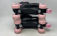 Load image into Gallery viewer, Obensky Sports Kids Black Pink Leather Adjustable Strap Roller Skates Sz L 39-42