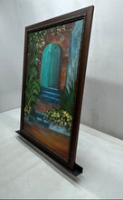 Load image into Gallery viewer, Allegra A. Abadi Framed Decorative Painting Featuring A Vibrant Teal Arched Door