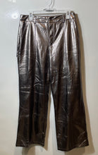 Load image into Gallery viewer, Forever 21 Womens Silver Flat Front Regular Fit Wide-Leg Trouser Pants Size L
